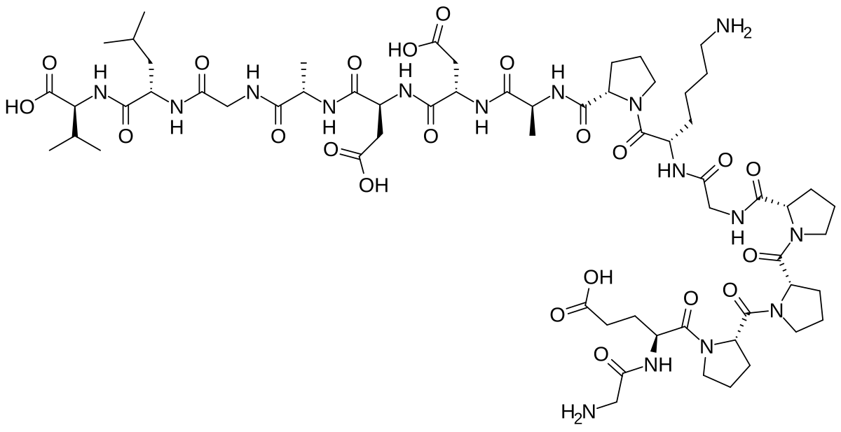 BPC-157 peptide molecular chain structure